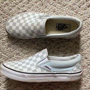 blue and white checkered vans